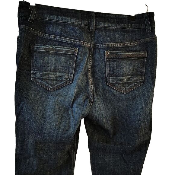 Chico's Size 1 (8) Platinum Jeans Stretch 5 Pocket 2 Button side leg Zip - Picture 3 of 16